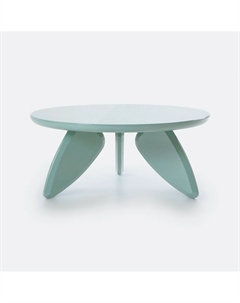 Журнальный столик круглый с глянцевой столешницей 80 см зеленый So'home