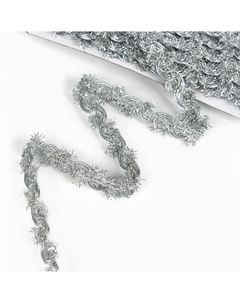 Тесьма, ширина 1.5 см, в рулоне 10 метров, цвет серебро Страна карнавалия