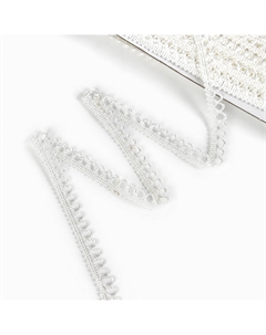 Тесьма белая с фестонами, ширина 1.1 см, намотка 50 метров Страна карнавалия