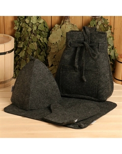 Набор для бани, 4 предмета: рюкзак, шапка, рукавица, коврик Банная забава