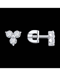 Серьги из белого золота с бриллиантами выращенными Sokolov