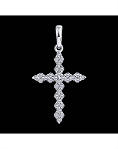 Подвеска из белого золота с бриллиантами выращенными Sokolov