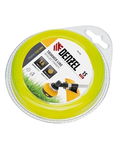 Леска для триммера FLEX CORD 96106, круглая 1,6 мм х 15 м, блистер Denzel