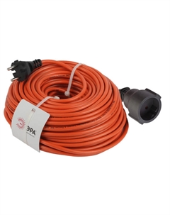 Удлинитель 40м 1-местный б/з 10А IP20 2х1мм ПВС оранжевый Era