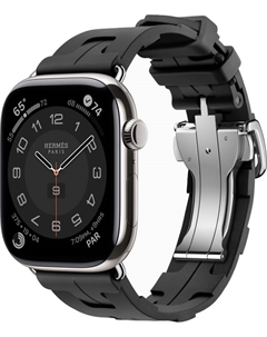 Watch Series 10 Hermes, 46 мм, титановый корпус, резиновый ремешок черного цвета Apple