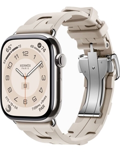 Watch Series 10 Hermes, 46 мм, титановый корпус, резиновый ремешок бежевого цвета Apple