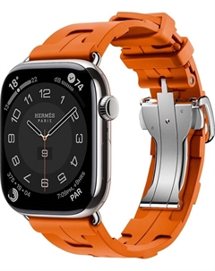 Watch Series 10 Hermes, 46 мм, титановый корпус, резиновый ремешок оранжевого цвета Apple