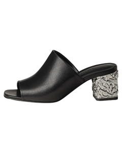 Глянцевые шлепанцы женские Hermes, черный Hermès