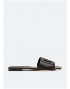 Слиперы DOLCE&GABBANA Bianca embossed slippers, черный Dolce&gabbana
