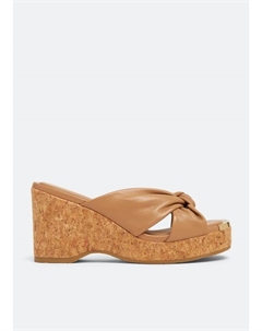 Мюли Avenue Wedge 95 mules, коричневый Jimmy choo