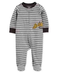 Детский комбинезон для сна и игр с двусторонней молнией, серый Carter`s
