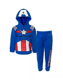 Флисовый пуловер с капюшоном и штаны для бега для мальчиков «Человек-паук», «Мстители», комплект одежды (2T–18–20), синий Marvel