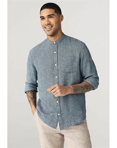 Рубашка с воротником-стойкой, синий Next