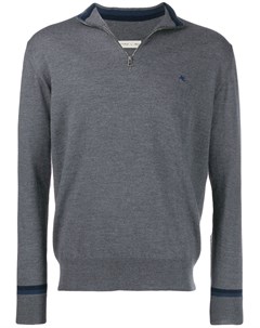 Etro пуловер с воротником на молнии и логотипом xl серый Etro