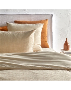 Пододеяльник двухсторонний из газовой ткани из льнахлопка Thesari бежевый La redoute interieurs