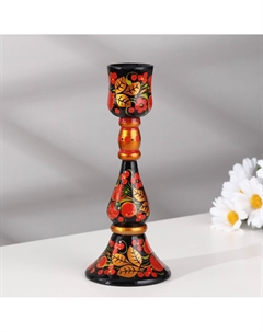Подсвечник на 1 свечу, 20×8 см, дерево, хохлома Nobrand