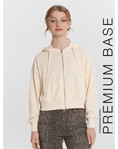 Толстовка женская бежевая укороченная на молнии Mark formelle