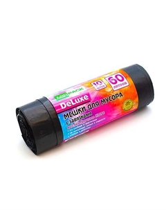 "DELUXE" Мешки для мусора, с завязками, 60 литров 10 Mirpack