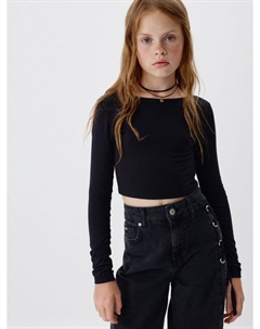 Базовый укороченный лонгслив для девочек Sela