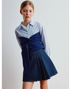 Джинсовая юбка-шорты в складку для девочек Sela