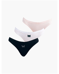 Трусы-танга - 3 шт. из хлопка с принтом Твое