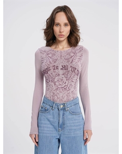 Боди с длинным рукавом и цветочным принтом Твое