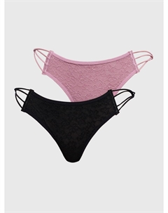 Полупрозрачные кружевныее трусы-танга - 2 шт. Твое