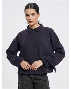 Утепленный свободный свитшот с воротником Твое