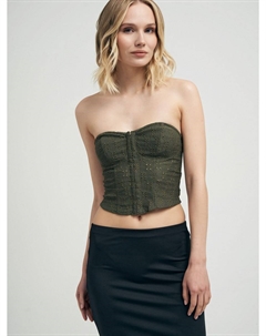 Корсетный топ бандо с вышивкой Твое