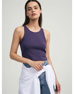 Однотонный укороченный топ на широких бретелях Твое