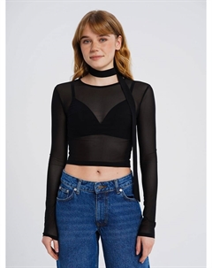 Прозрачная кофта с поясом на шею Твое