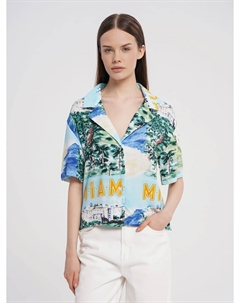 Укороченная легкая блузка с принтом Твое