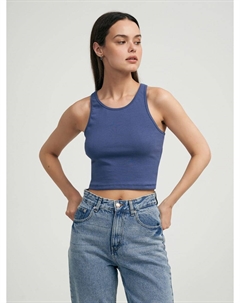 Однотонный укороченный топ на широких бретелях Твое