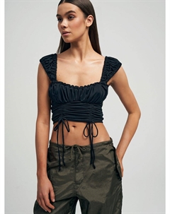 Корсетный топ на широких лямках с оборками Твое