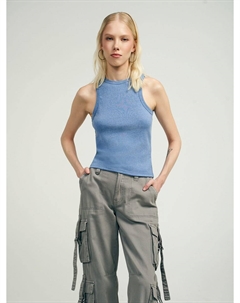 Летний однотонный топ на широких лямках Твое