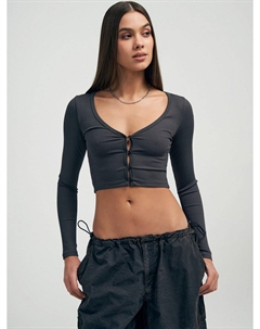 Укороченный кардиган на пуговицах в рубчик Твое