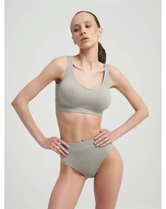 Комплект нижнего белья топ и трусы слипы в рубчик Твое