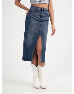 Джинсовая миди юбка с разрезом Твое