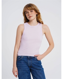 Хлопковый топ в рубчик на широких бретелях Твое