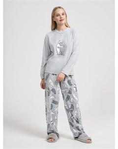 Плюшевая теплая пижама с медведями и штанами Твое