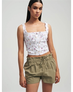 Корсетный топ на широких лямках в цветочек Твое