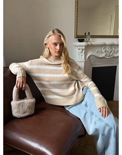 Трикотажный полосатый свитер оверсайз Твое