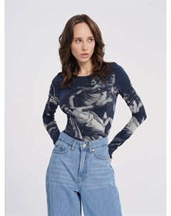 Боди из хлопка с длинным рукавом и принтом Твое