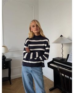 Трикотажный полосатый свитер оверсайз Твое