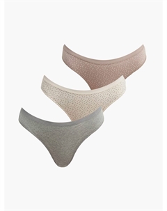 Трусы-стринги - 3 шт. из хлопка в горошек Твое