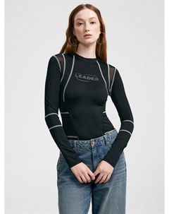 Боди с длинным рукавом и внешними швами Твое