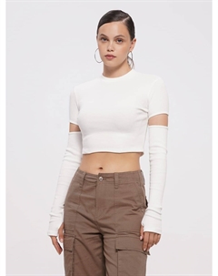 Короткая водолазка с вырезами на плече Твое