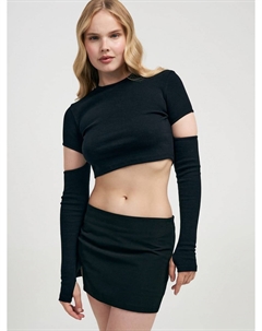 Короткая водолазка с вырезами для большого пальца Твое