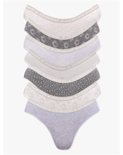 Набор хлопковых трусов-слипы с принтом - 7 шт. Твое