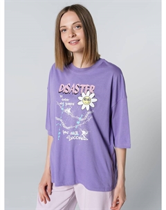 Хлопковая футболка оверсайз с цветочным принтом Твое